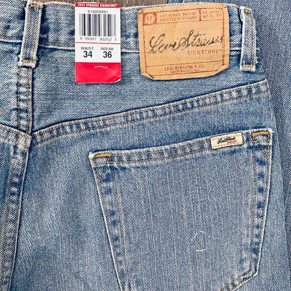 Levis Strauss Vintage-Inspired Regular Fit Jeans 34x36 Straight Leg Denim NWT - Picture 6 of 8